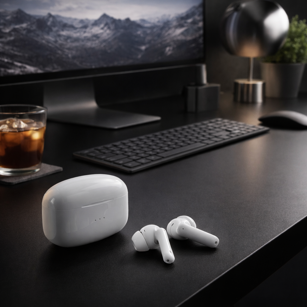 Airtune Wireless Bluetooth Surround Sound Earphones with charging case